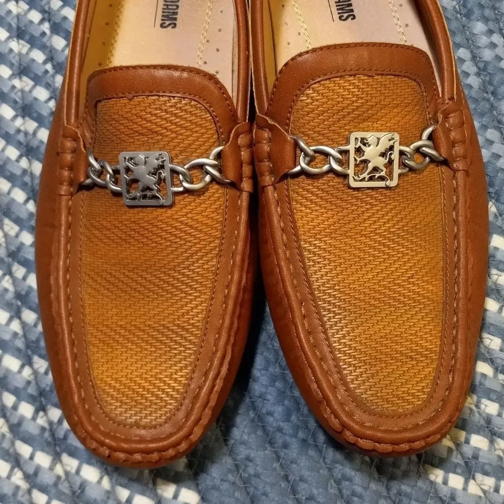 Stacy Adams CYGNET MOC TOE BIT Tan leather mens 10 dress shoe loafer hand stitch - Picture 3 of 16